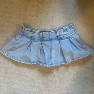 Denim mini skort